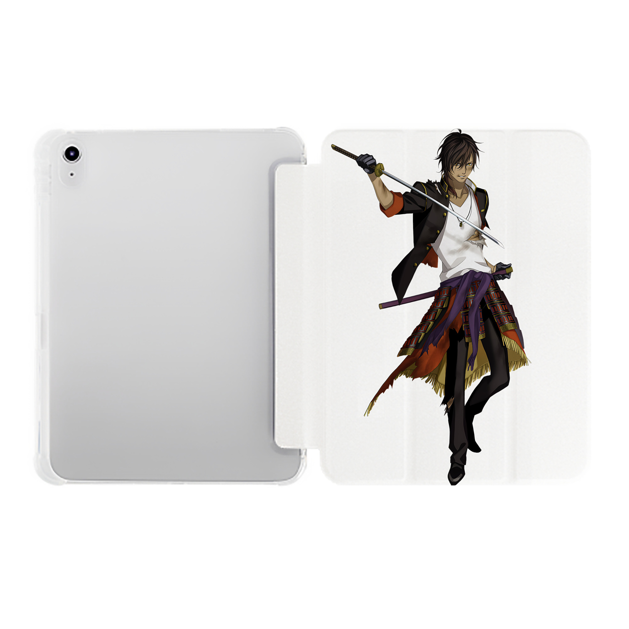 （画像用） 刀剣乱舞 Touken Ranbu IPad ケース ペン収納付き 三つ折りスタンド PUレザー×シリコン 対応機種9.5/10.5/10.9インチ